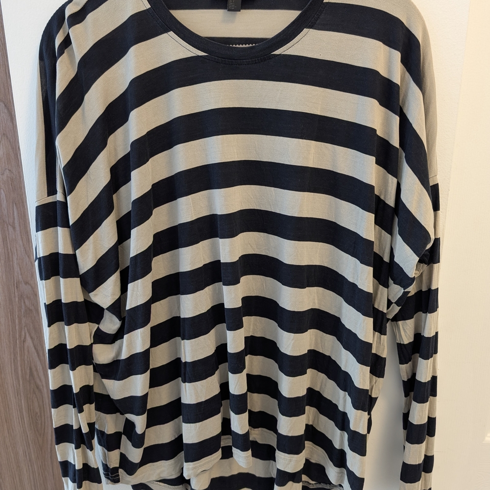 COS Black and Tan Striped Top